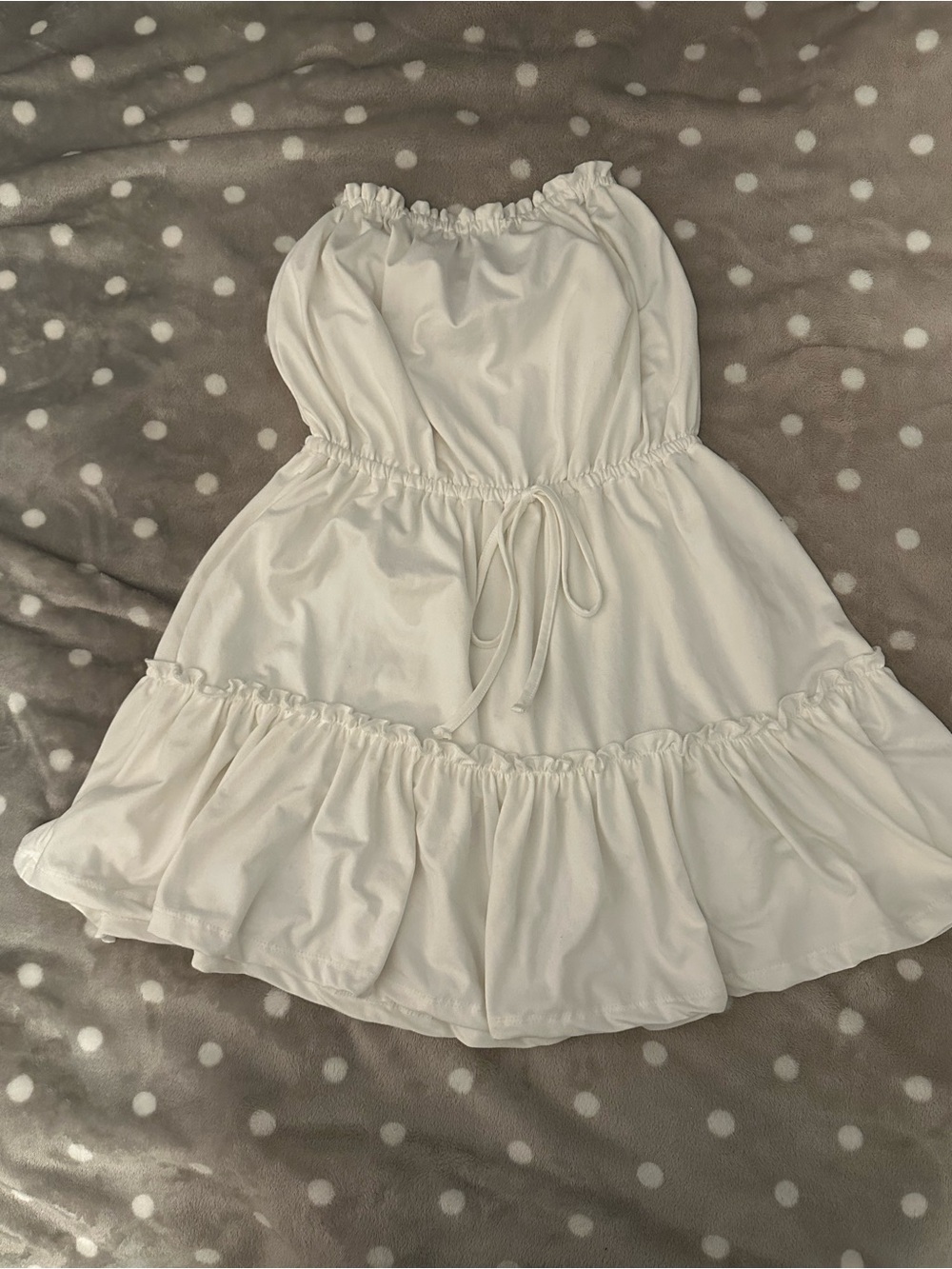 White ruffle babydoll dress